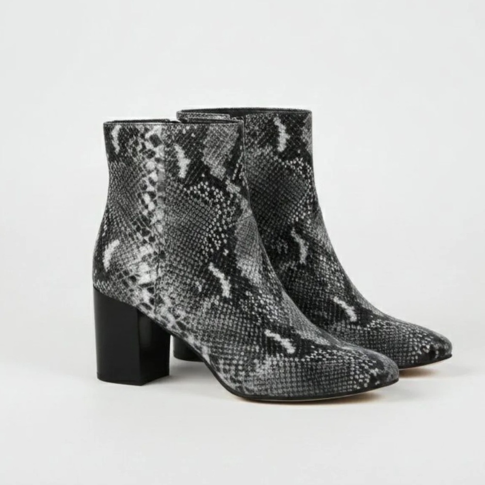 Halogen Alexa faux snakeskin heeled ankle boots